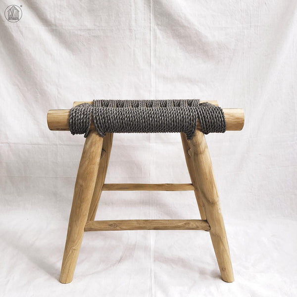 LINTANG Seagrass Weave Teak Stool