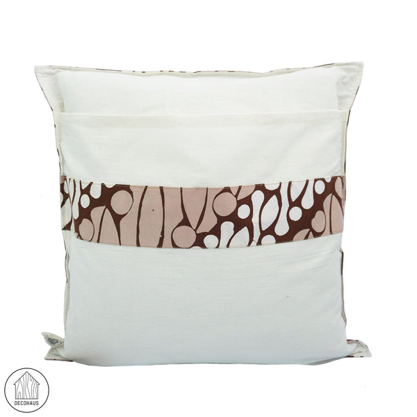 PARANG RUSAK Handstamp Batik Cushion Cover in Nude Tricolor