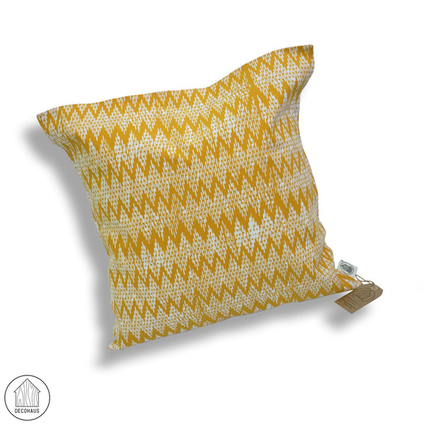 ZIGZAG Mustard Batik Handstamp Cushion Cover