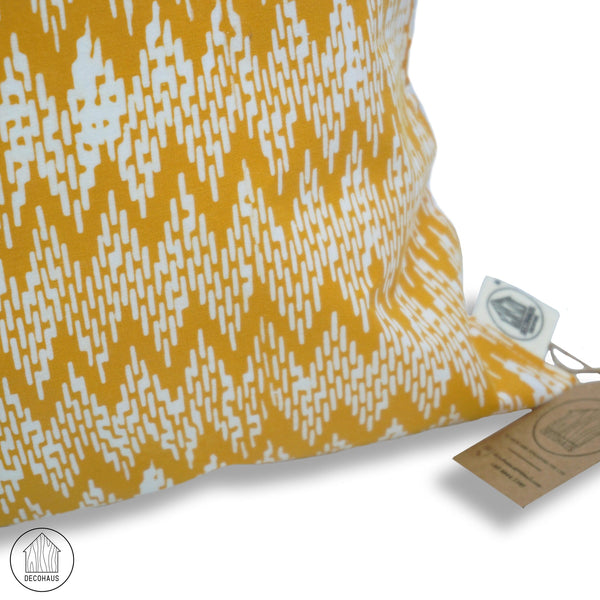 ZIGZAG Mustard Batik Handstamp Cushion Cover