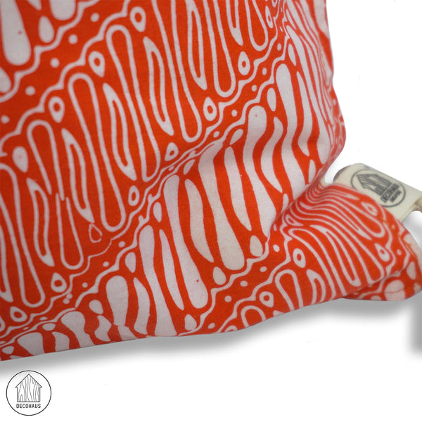 PARANG Handstamp Batik Cushion Cover in Orange