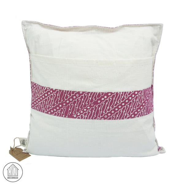 PARANG Handstamped Batik Cushion Cover in Pink