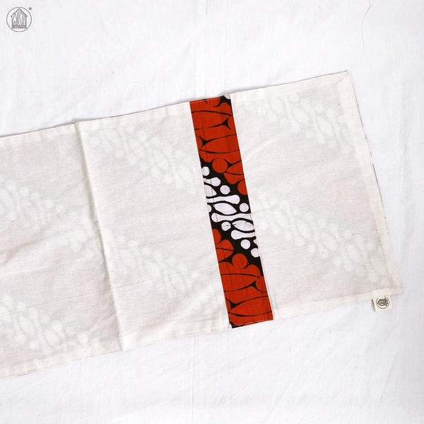 PARANG BESAR Batik Handstamped Table Runner in Red