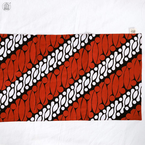 PARANG BESAR Batik Handstamped Table Runner in Red