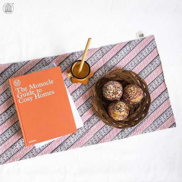 LERENG KECIL Batik Handstamped Table Runner in Pastel