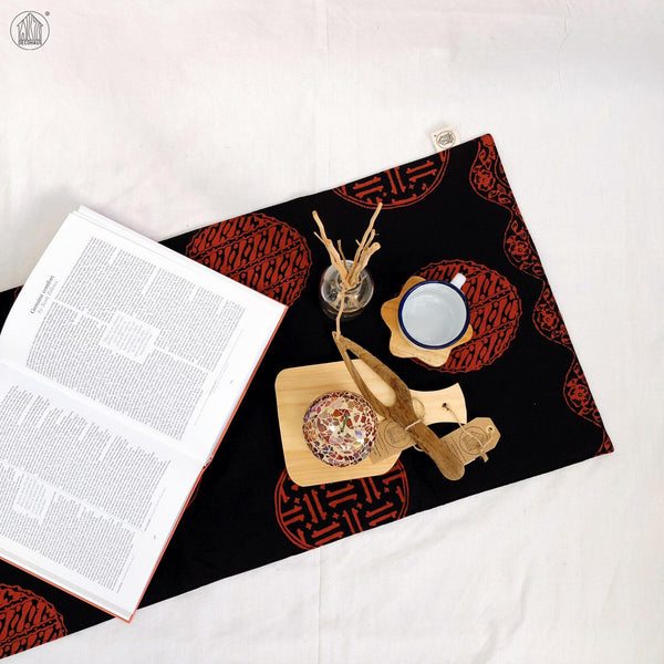 BOLA API Batik Handstamped Table Runner in Black