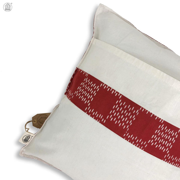 RINTIK HUJAN Batik Handstamp Cushion Cover in Red