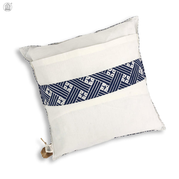 BILIK Batik Handstamp Cushion Cover in Navy Blue