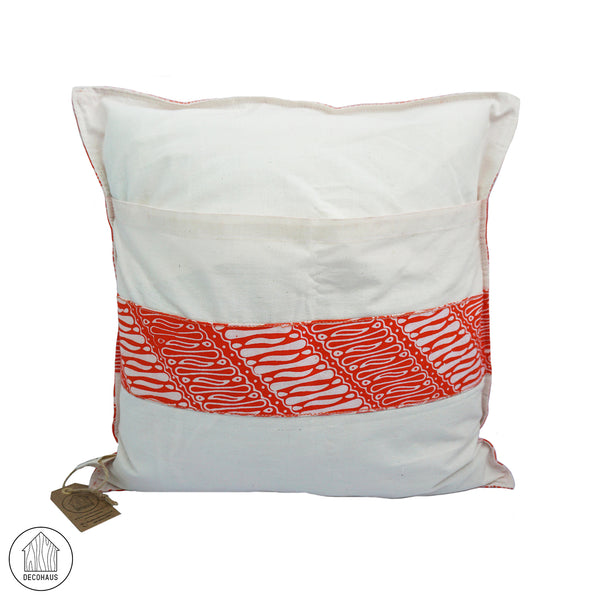 PARANG Handstamp Batik Cushion Cover in Orange