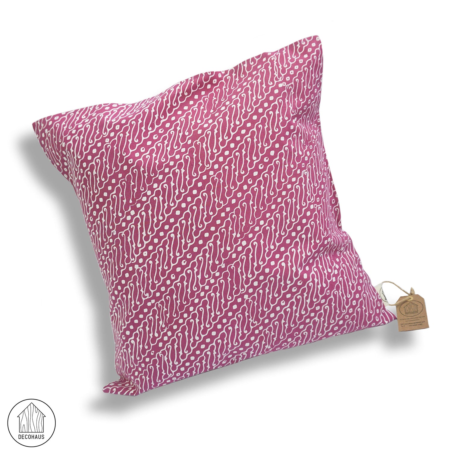 PARANG Handstamped Batik Cushion Cover in Pink